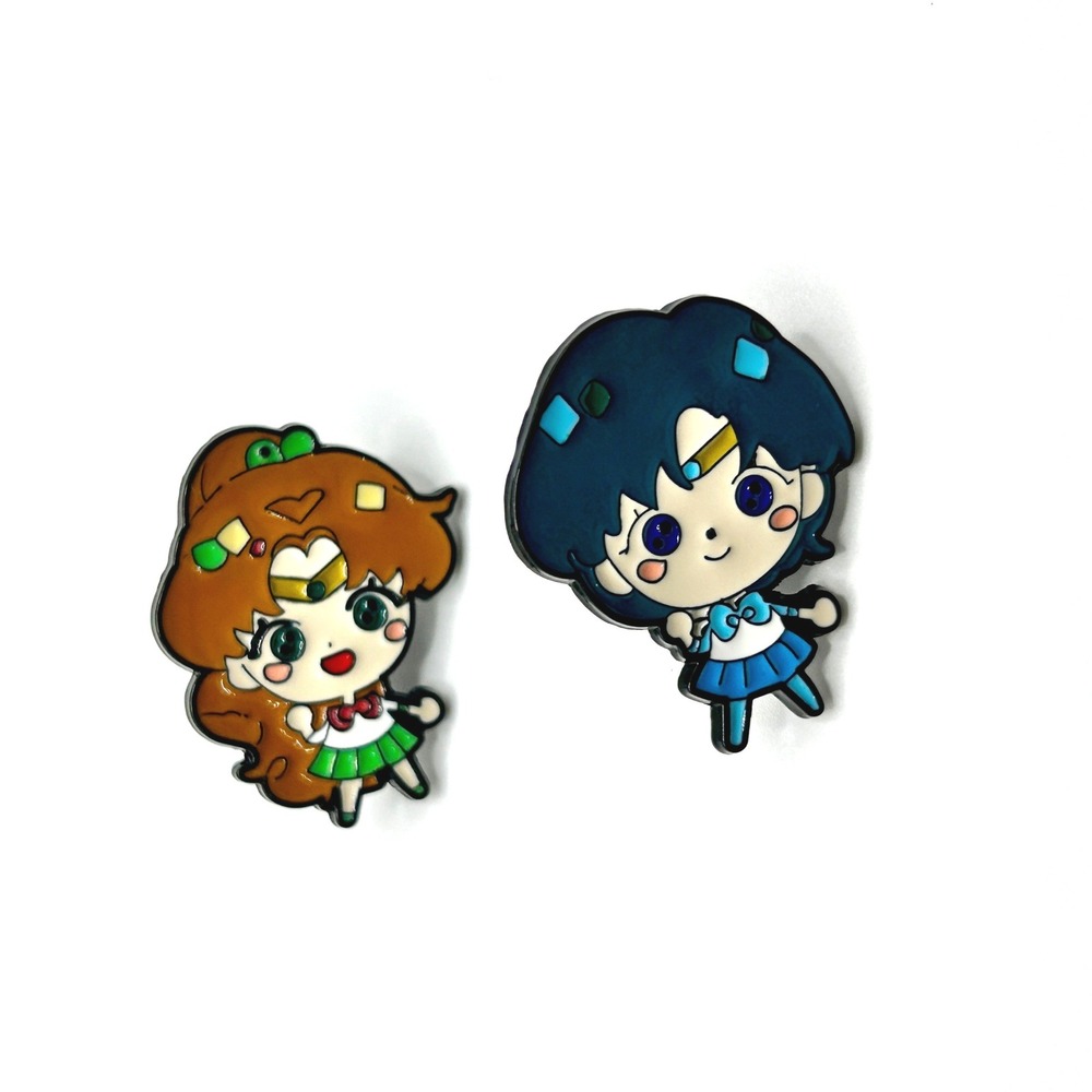 Sailor Jupiter Mercury Sailor Moon Enamel Pin Set OS Multi Chibi Anime Kawaii ⚡️